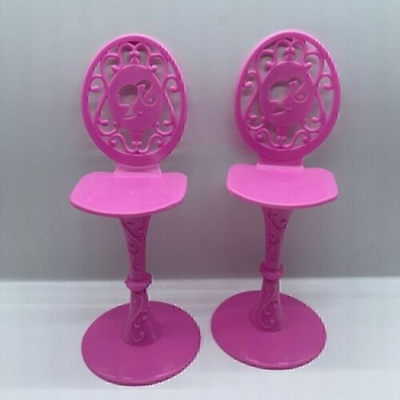 Barbie Glam Camper Seat Chair Hot Pink Kitchen Replacement Lot Of 2 - Picture 1 of 3